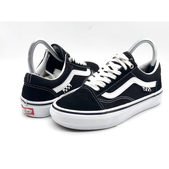 VANS Shoes Men Size 4 Old Skool PopCush Skateboarding Sneakers Black and White‎ main image 4